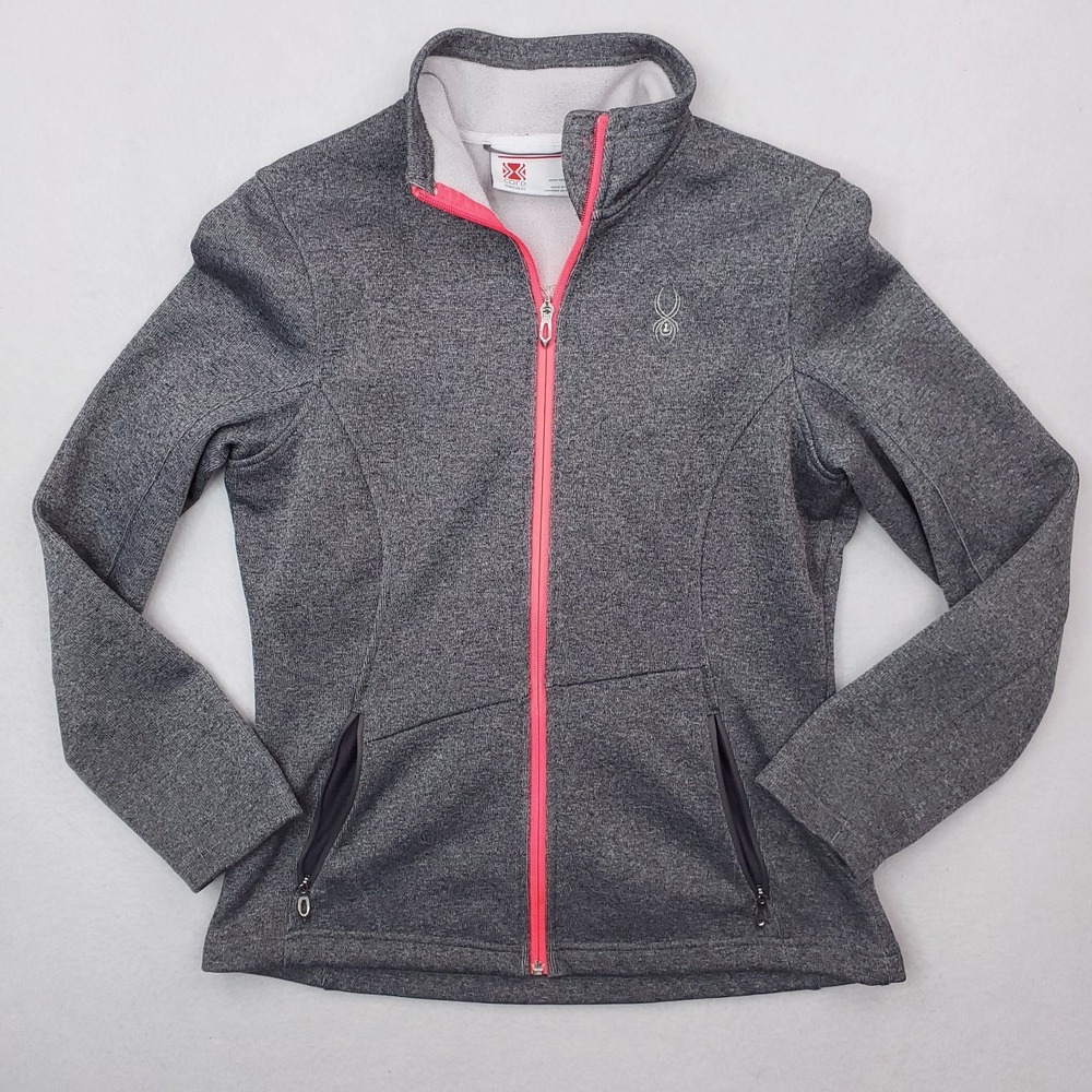 Spyder Jacket‎ Womens Large Gray Core Sweater Full Zip Outdoor Hiking Midweight